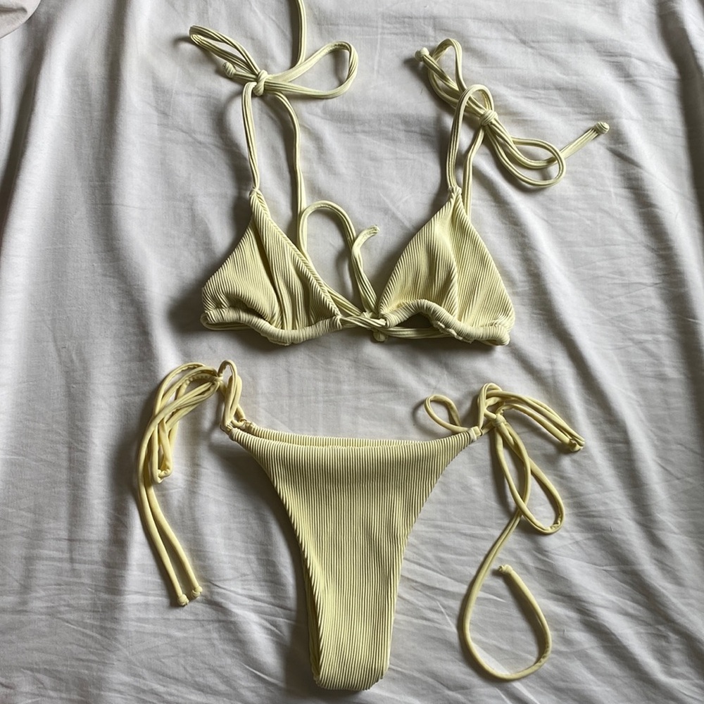 Yellow tie bikini